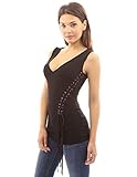 PattyBoutik Women's V Neck Corset Side to Front Tank Top