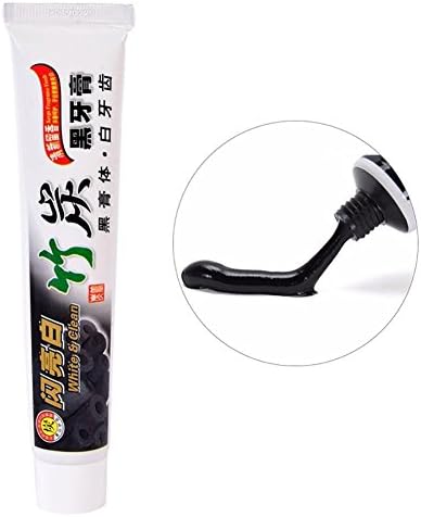 Activated Charcoal Whitening Toothpaste - Htgtai Destroys Breath - Natural Black Tooth Paste Kit - Herbal Decay Treatment - Remove Smoke Stains, Tea Stains - 100g (3.53oz)