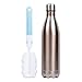 Sfee 25oz Insulated Water Bottle Stainless Steel Double Wall Vacuum Bottle Cup Leak Proof Keeps Hot and Cold Drinks BPA Free for Kids Outdoor Sport Camping+Cleaning Brush(Green)
