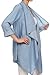 Memorose Women Spring Cuffed Sleeve Lapel Blue Denim Thin Coat Cardigan Jacket