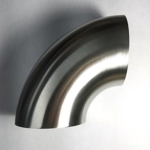 Stainless 2" 90° Mandrel Bend Elbow - 1D/2" CLR TIght Radius - 16GA/.065" Wall - No Leg - SS304 - Stainless Bros