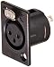 Neutrik NC3FP-BAG-1 Full Size 3-Pin F PNL MT, Black primary