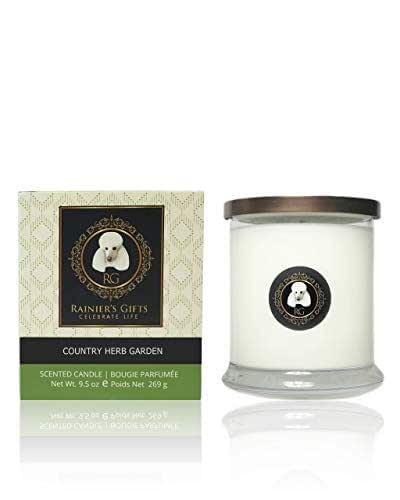 Rainier&rsquo;s Gifts Status Scented Candle (Country Herb Garden - Rosemary &amp; Sage) &ndash; Soy Wax, Fragrance Aromatherapy, 9.5 oz