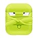 Yometome AirPods Case, Shockproof Silicone Protective Cover Apple Wireless Earbuds Accessories Skin with Earphone Sports Anti-lost Strap for Apple Airpods Charging Skin Ear HookCase Fluorescent Green