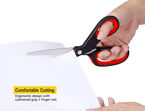 Stanley 8 Inch All-Purpose Ergonomic Scissor (SCI8EST-RED), Red/Black - Thumbnail 3