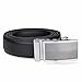 Vbiger Men's Leather Belt Sliding Buckle 35mm Ratchet Belt Black (42