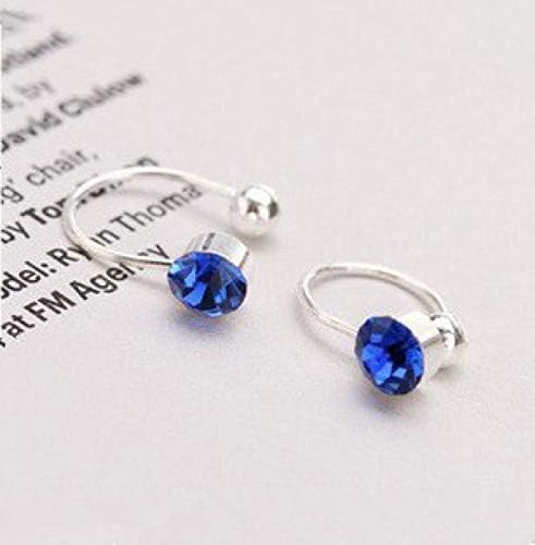 HOMZE Sale 17 Colors Clip On Earrings for Women 4mm Crystal Ear Cuff Jewelry Fake Piercing Zinc Alloy Ear Clips Oringe Girl Gift Blue