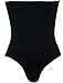 COSWE Women's Hi-waist Tummy Control Thong Panties (M/L) Black