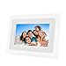7 Inch TFT LCD Screen Digital Photos Display Frame with Calendar Support Tf Sd/Sdhc/USB Flash Drives(White)- Support 32GB SD Card-【Upgrade Version】