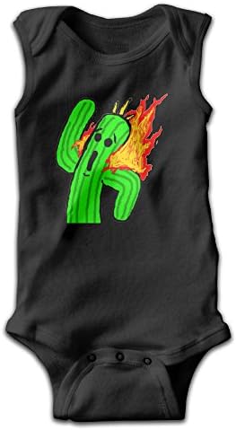 Gotosurf Flaming Cactus Baby Boys Girls Sleeveless Bodysuits Rompers Outfits 3M
