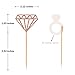Donoter 48 Pcs Glitter Bride to be Cupcake Toppers Diamond Ring Wedding Dress Cupcake Picks for Wedding Engagement Bridal Shower Party Decorations
