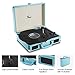 Vinyl Stereo Blue Record Player 3 Speed Portable Turntable Suitcase Built in 2 Speakers RCA Line Out AUX Headphone Jack PC Recorderthumb 2