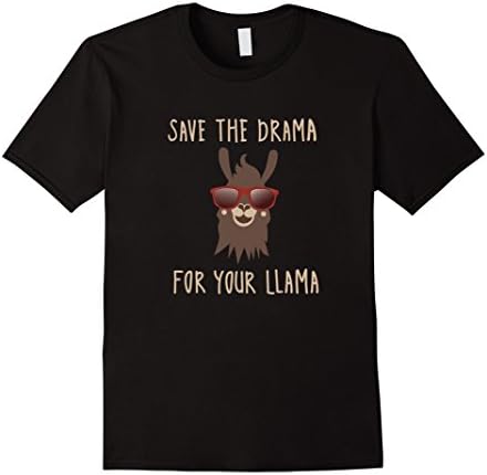 Mens Funny Save The Drama For Your Llama T-Shirt 2XL Black