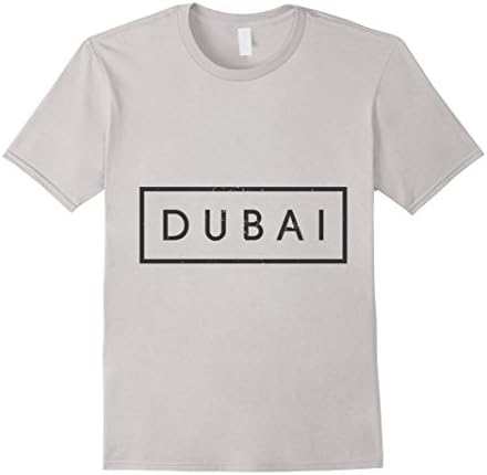 Mens Dubai T-Shirt - World City Tee Large Silver