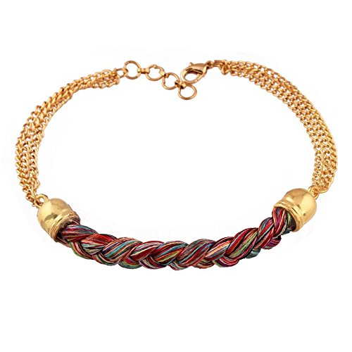 i jewels gold plated bracelet designer rakhi for beloved brother (r622)