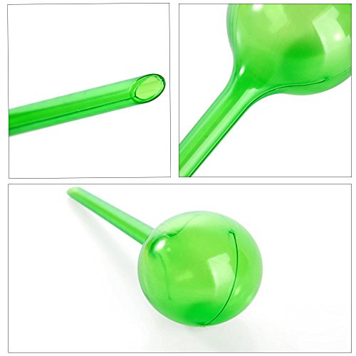 4 Pcs Plant Automatic Watering PVC Bulbs Plant Watering Globes Automatic Watering Bulbs Plants Flowers Irrigation Tool self Watering Globes Stakes (Clear+Green)