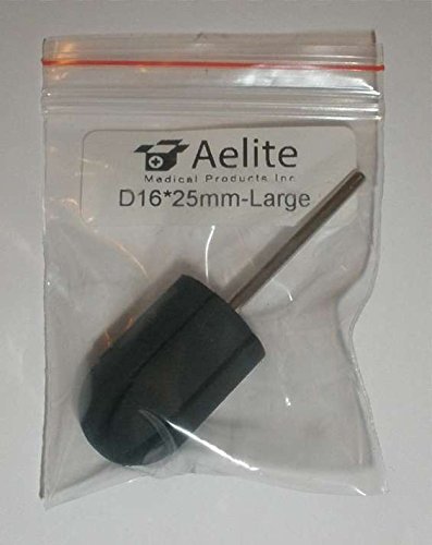 A+Elite Rubber Mandrel Drill Bit For Pedicure Manicure Callus Nail Filing Sanding Caps 3/32" Stainless Steel Shaft (Large D16mm*25mm)