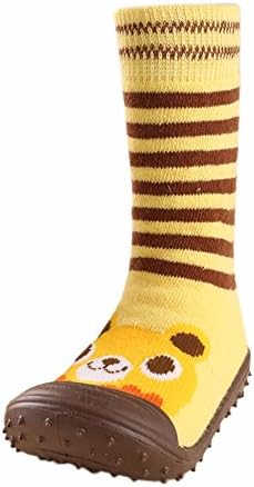 VEKDONE Baby Boys Girls Faux Fleece Rubber Soles Striped Warm Snow Boots