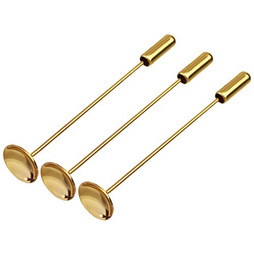 image for Homyl 10 Pieces 58x10mm White K/Gold Brooches Pin Lapel Pin Boutonnier