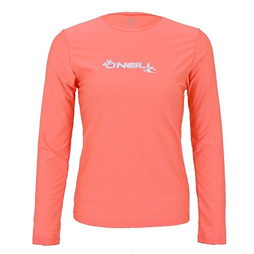 O'Neill Women's Basic Skins Upf 50+ Long Sleeve Sun Shirt, Light Grapefruit, Medium
