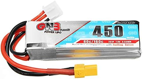 2018 Latest Gaoneng GNB 7.4V 2S 450MAH 80C Rechargeable Lipo Battery XT30 Plug Connector for RC Racing Drones FPV