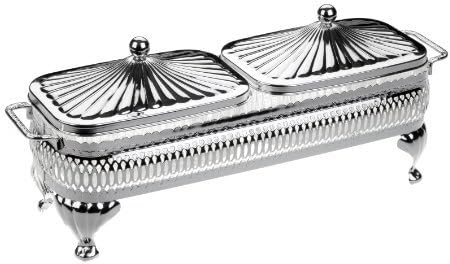 Amanda TablewareJam Sugar Butter Desert Dip Sauce Bowl Dish in Silver Plated Frame