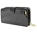 iPhone 6 Plus Case, Areion Patent PU Leather Zipper Card Slot Travel Wallet Case Cover For iPhone 6 Plus (Black)