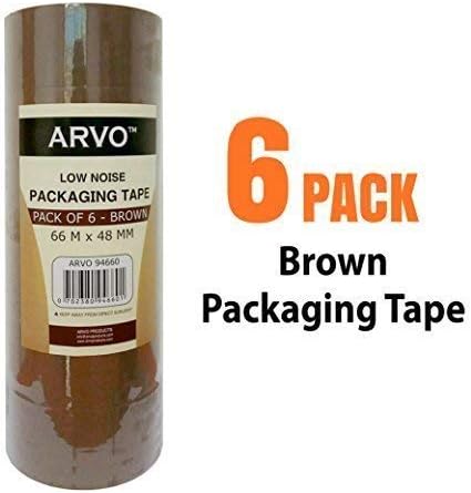 Packing Tape, Shipping, Moving Supplies, Packing Supplies, Packaging Tape, Brown Packing Tape , Heavy Duty Packing Tape , Box Tap - 6 Roll Pack (48mm x 66 Meter)