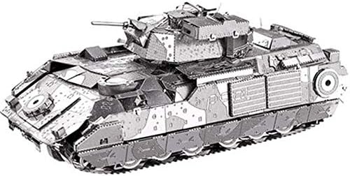 Creative Toy M2A2 Bradley Infantry Chariot 3D Stereo Metal Puzzle Military Decoration Child Hands-on Puzzle Festival Commemorate Gift Silver 11 * 4 * 4CM