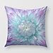 Purple and Aqua Colored Dahlia Pillow Cover for Sofa or Bedrooms 16 x 16 Inches