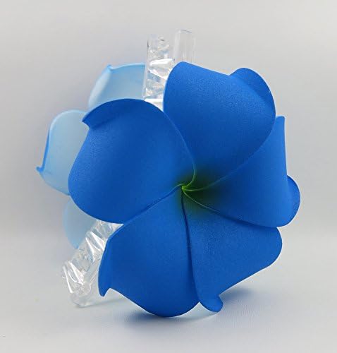 Hawaiian Plumeria Foam Flower Hair Claw Choose Color (02 Blue)