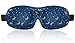Lonfrote Star Moon Deep Molded Sleep Mask, with Ear Plug and Carry Pouch Lightweight & Comfortable Eye mask, Super Soft Material (Blue)