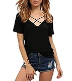 ZJCT Women’s Summer Sexy Blouse Short Sleeves Casual Tee Girls T Shirt Teens Tops