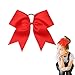 Oaoleer 8inch Jumbo Large Cheer Bows Ponytail Holder Elastic Band Handmade Boutique Hair Accessories for Cheerleading Teen Girls College Women Sports (1PCS, Red)