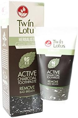 Twin Lotus Active Charcoal Toothpaste Herbaliste Triple Action 150g (5 Oz) X 1 Tube