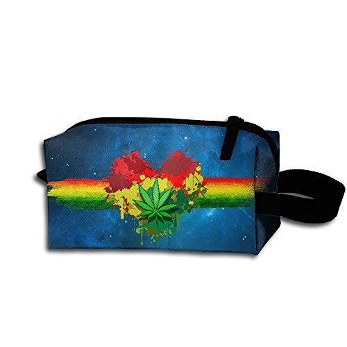 RASTA Weed Pot Travel Cosmetic Bag Portable Organizer Multifuncition Handbag