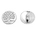 HOUSWEETY 50pcs Silver Tone Metal Buttons Life Tree Fit Sewing and Scrapbook 14.5mm