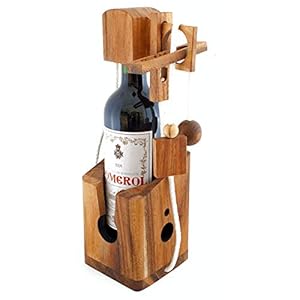 GOODS+GADGETS Dont Break The Bottle Flaschen Tresor Safe Geduldsspiel Magisches 3D Puzzle aus Holz Das Knobelspiel für…