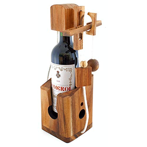 GOODS+GADGETS Dont Break The Bottle Flaschen Tresor Safe Geduldsspiel Magisches 3D Puzzle aus Holz Das Knobelspiel für…