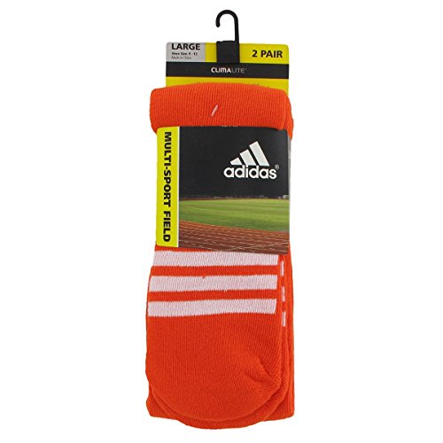 image for adidas Unisex Rivalry Field 2-Pack Otc sock, Team Orange/White, Large