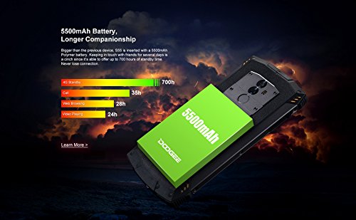 DOOGEE-S55-55-Pulgadas-relacin-18-9-Android-80-Smartphone-al-Aire-Libre-IP68-Impermeable-Antipolvo-Antigolpes-Carga-rpida-de-la-batera-5500mAh-Octa-Core-4GB-64GB-Negro