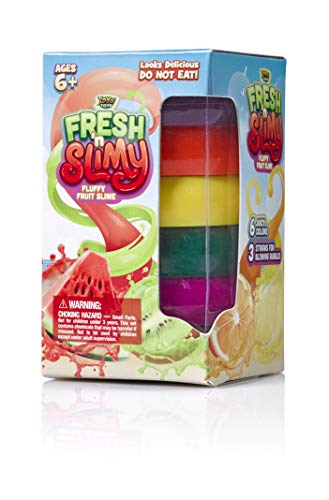 YoYa Toys Fresh ‘N Slimy Fluffy Fruit Slime [6-Pack] | Kiwi, Lemon, Orange, Watermelon, Dragon Fruit & Passion Fruit Sludge Slimes 3 Straws to Make Bubbles | Great Kids & Adults - Thumbnail 3