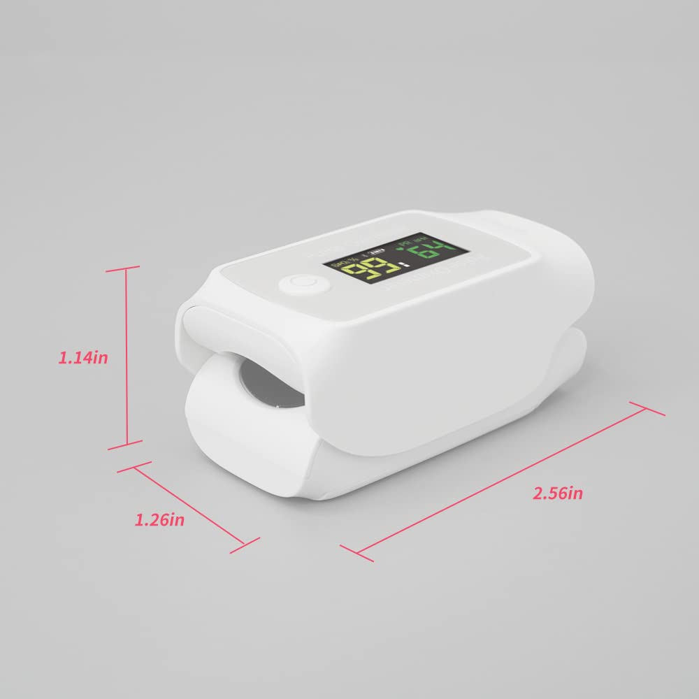 Livocare PO1 by iHealth Fingertip Pulse Oximeter, Blood Oxygen Saturation Monitor with App, SpO2, Pulse Rate, Plethysmograph & Perfusion Index, Battery include