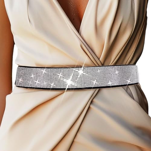 Metal W/rhinestone Elastic Waist Belt TRiXY Women main image 4