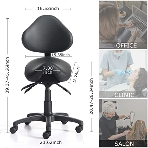 Eognyzie Saddle Stool Rolling Spa SalonErgonomic Saddle Chair