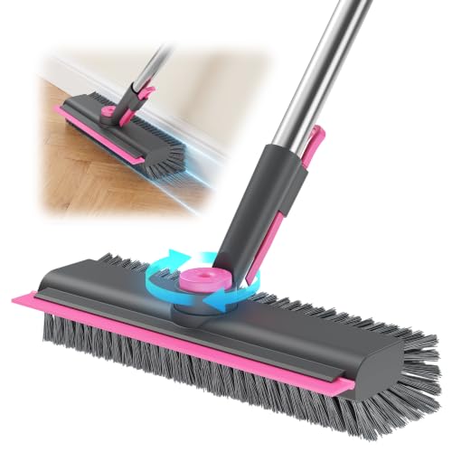 HelpX Floor Scrub Brush with Long Handle and Squeegee
