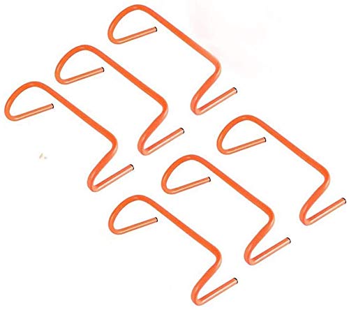Kosma Pack of 6Pc Agility Training Fitness Hurdles | Multi-Sport Speed Training Aid with Carry Handle : Size 12 Inch - Color : Orange