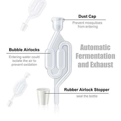 AIEVE Twin Bubble Airlocks, 4 Pack Brewing Airlock Wine Airlock Beer