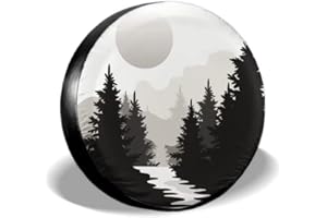 ABSOP Abstract Moon Spare Tire Cover Mountain Tree Waterproof Dust-Proof Universal Spare Wheel Tire Covers 14 Inch Fit for RV Trailer Truck Jeep Rv SUV Truck Camper Travel Trailer Accessories