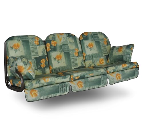 ANGERER Hollywoodschaukel Auflage Deluxe grün-orange geblümt